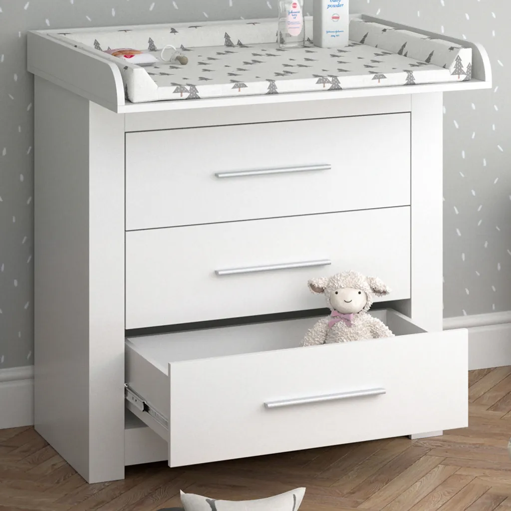 Table à langer Vicco Miro Blanche avec rangements - Commode Bébé 86cm - 5