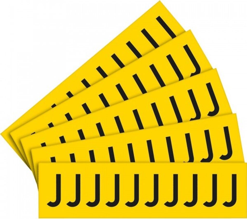 Dreifke Aufkleber I Selbstklebende Buchstaben J, gelb/schwarz, Folie, Schrif...