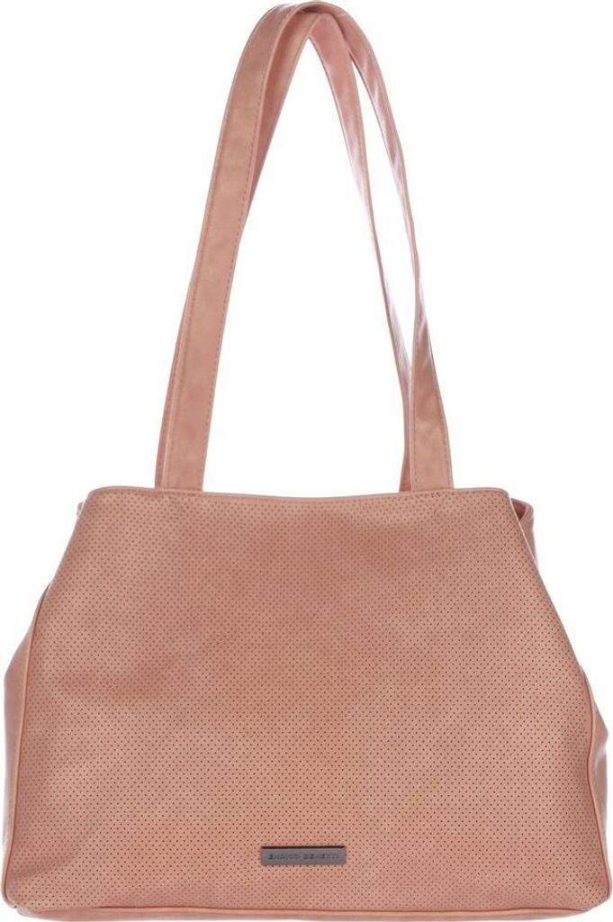 Große Damen Tasche Schultertasche Umhängetasche Crossover Bag Leder Optik Handtasche Rosa