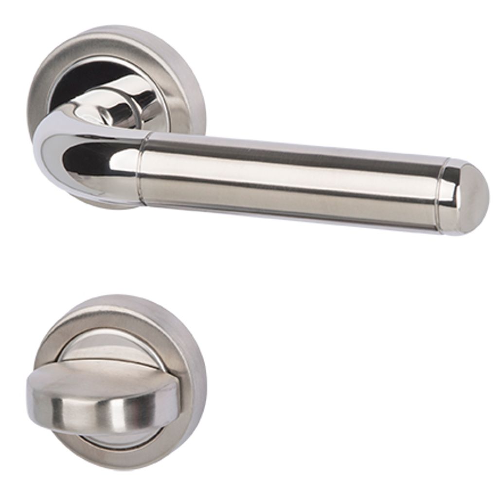 Rosettengarnitur VI für Bad-WC-Türen, inkl. WC-Riegel, Cliprosette Ø52mm