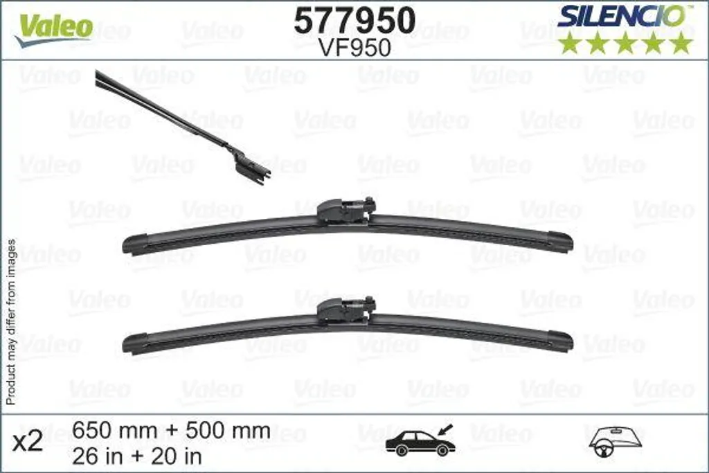 Valeo 577950 balai d'essuie-glace OE 61617469820 de 650mm pour SUV
