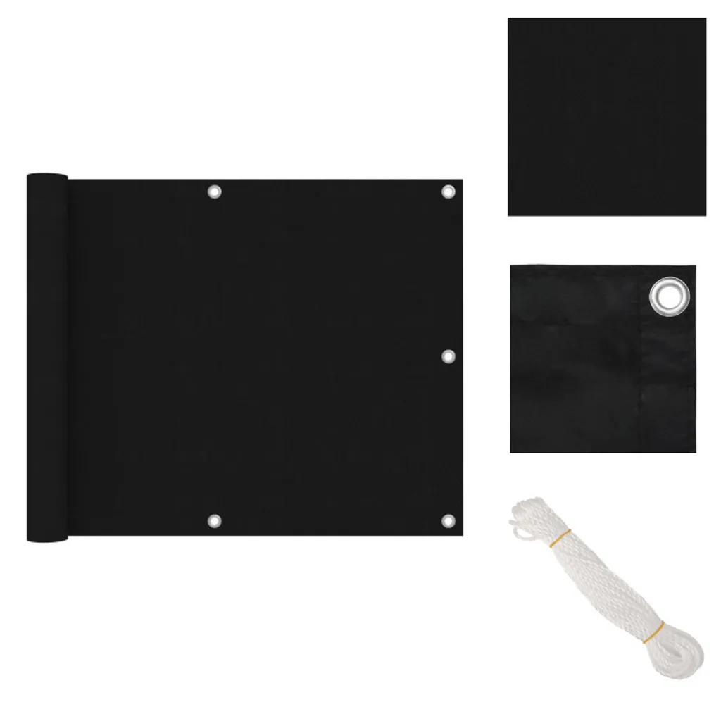 vidaXL Schermo Privacy Balcone Nero 75x600 cm - Tessuto Oxford UV