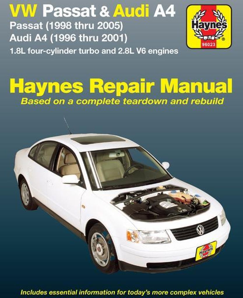 Volkswagen VW Passat (1998-2005) & Audi A4 1.8L turbo & 2.8L V6 (1996-2001) Haynes Repair Manual (USA)