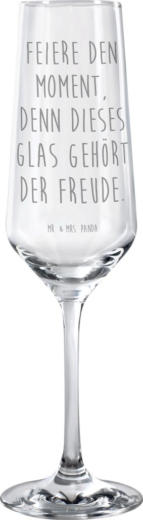 Mr. & Mrs. Panda Glas Spruch Sektglas Freude - Transparent - Geschenk, Feiern, Trinkglas, schenken, Champagnerglas, Erinnerung, Moment, verschieden...