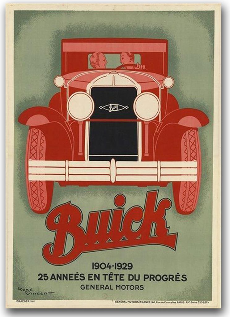 Poster - Canvas - Leinwand - 59,4 cm x 84,1 cm - Fotoposter - Leinwandkunst - Rene Vincent Buick Auto