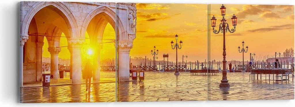 Bild auf Leinwand - Leinwandbild - Venedig Stadt - 90x30cm - Wand Bild - Wanddeko - Wandbilder - Leinwanddruck - Bilder - Kunstdruck - Wanddekorati...