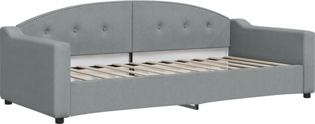 "SALE 2026"Tagesbett - Einzelbett/Jugendbett mit Lattenrost - Hellgrau 90x200cm Stoff - Klassische Betten DEMöbel145454