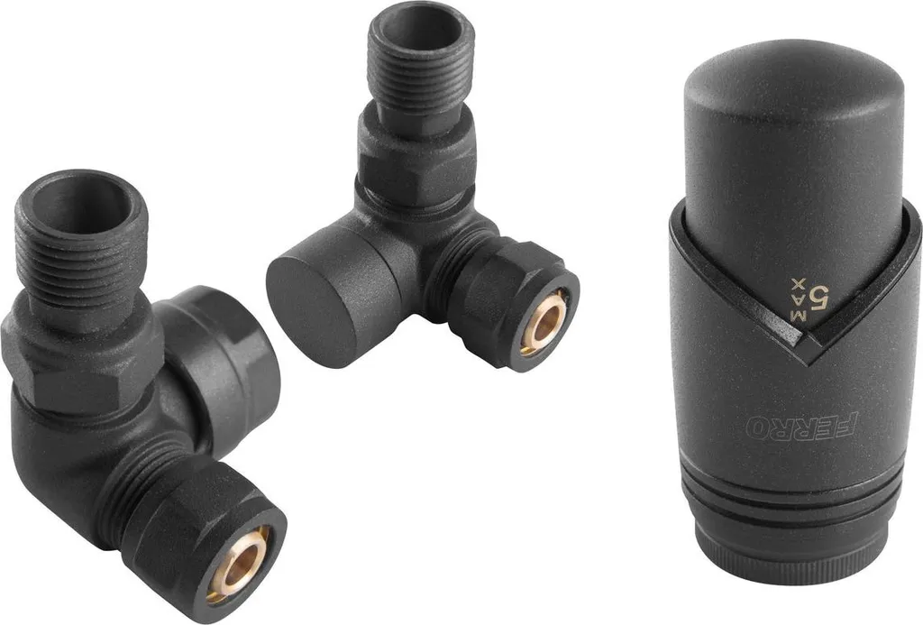 Kit robinet thermostatique axial anthracite ZTO30AT pour chauffage eau