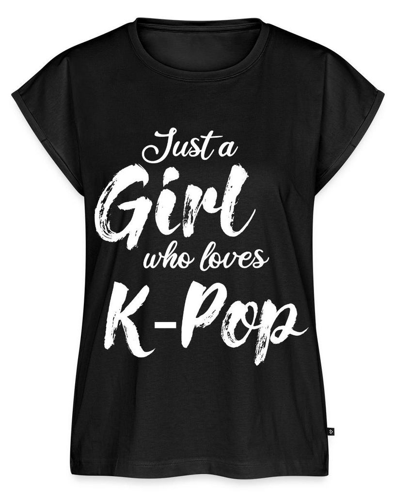 Spreadshirt Just A Girl Who Loves K-Pop Frauen Casual T-Shirt, XL, Schwarz