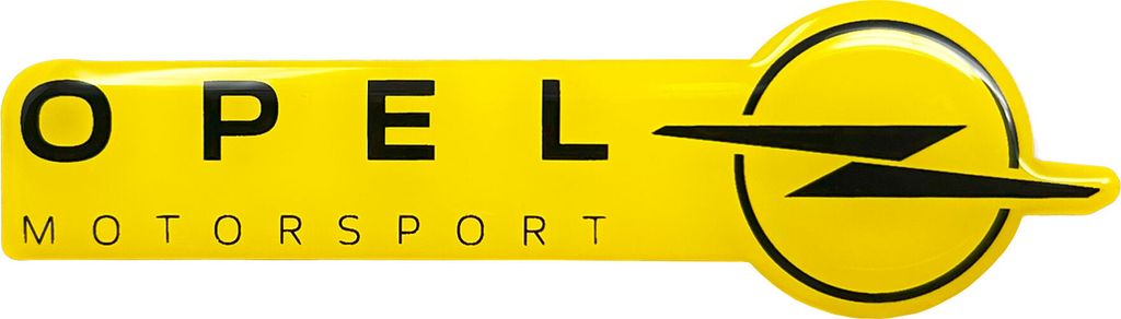 Emblema Opel Motorsport adesivo 3D, 38 x 90 mm, giallo Immagine del prodotto 