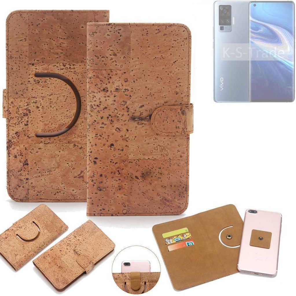 K-S-Trade Handy-Hülle Schutz-Hülle kompatibel mit Vivo X51 5G Handyhülle Schutzhülle Korkhülle Kork-Hülle 1x
