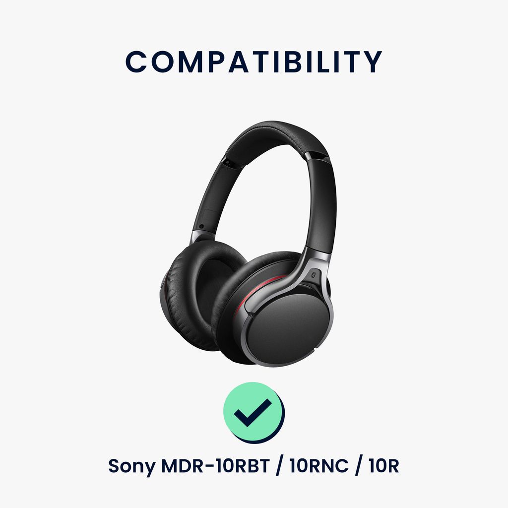 10RNC 10R aus Kunstleder Ohrpolster Ear Pads für Sony MDR-10RBT SCHWARZ 