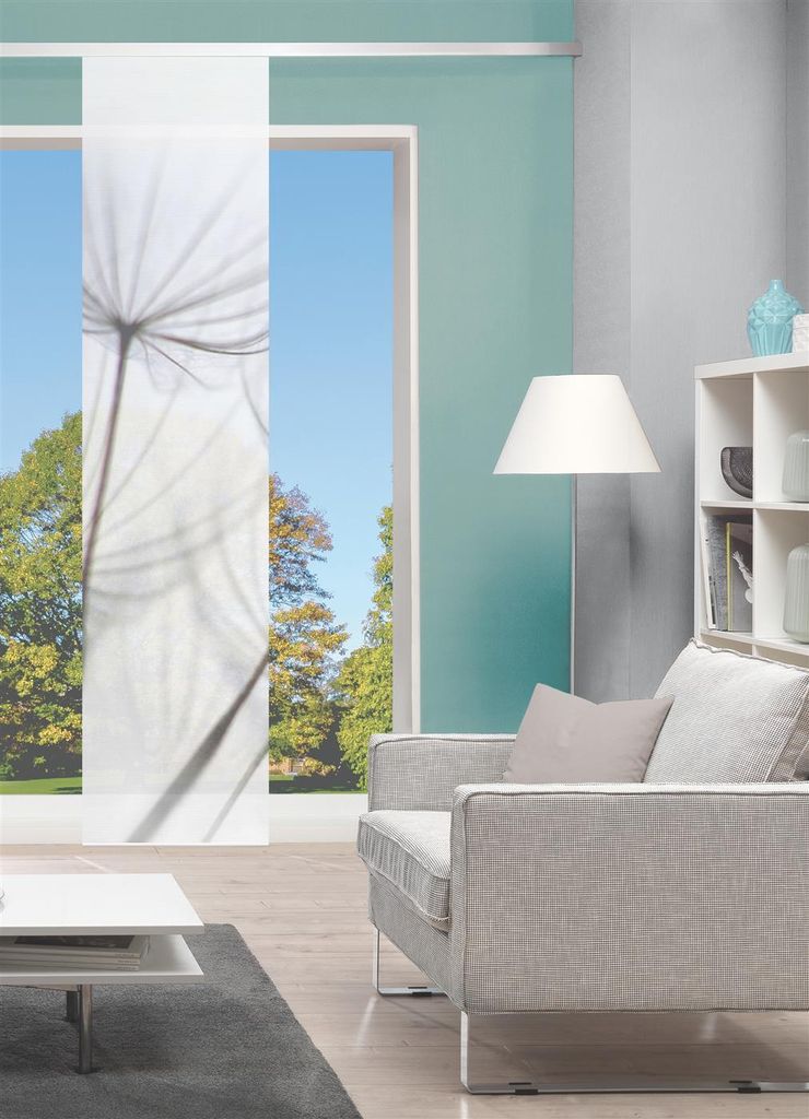 Vision S Schiebevorhang Digitaldruck Bambus-Optik "Strelia Links" 260 x 60 cm Grau