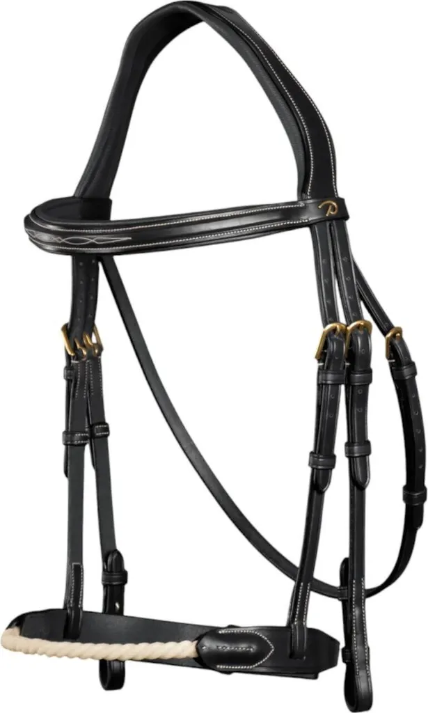 Bridon Dyon D-Collection avec muserolle tricotée en corde noire