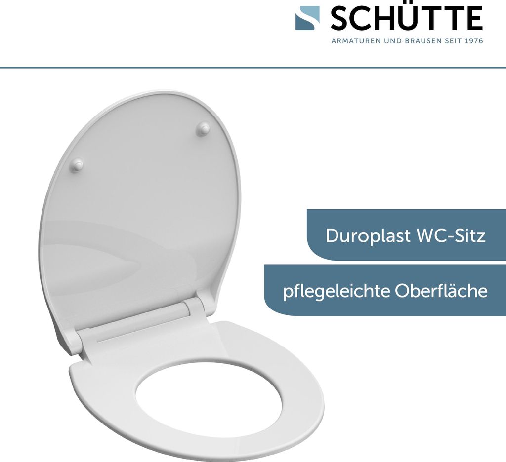 SCHÜTTE WC Sitz Duroplast SLIM WHITE, Toilettendeckel mit Produktbild 3