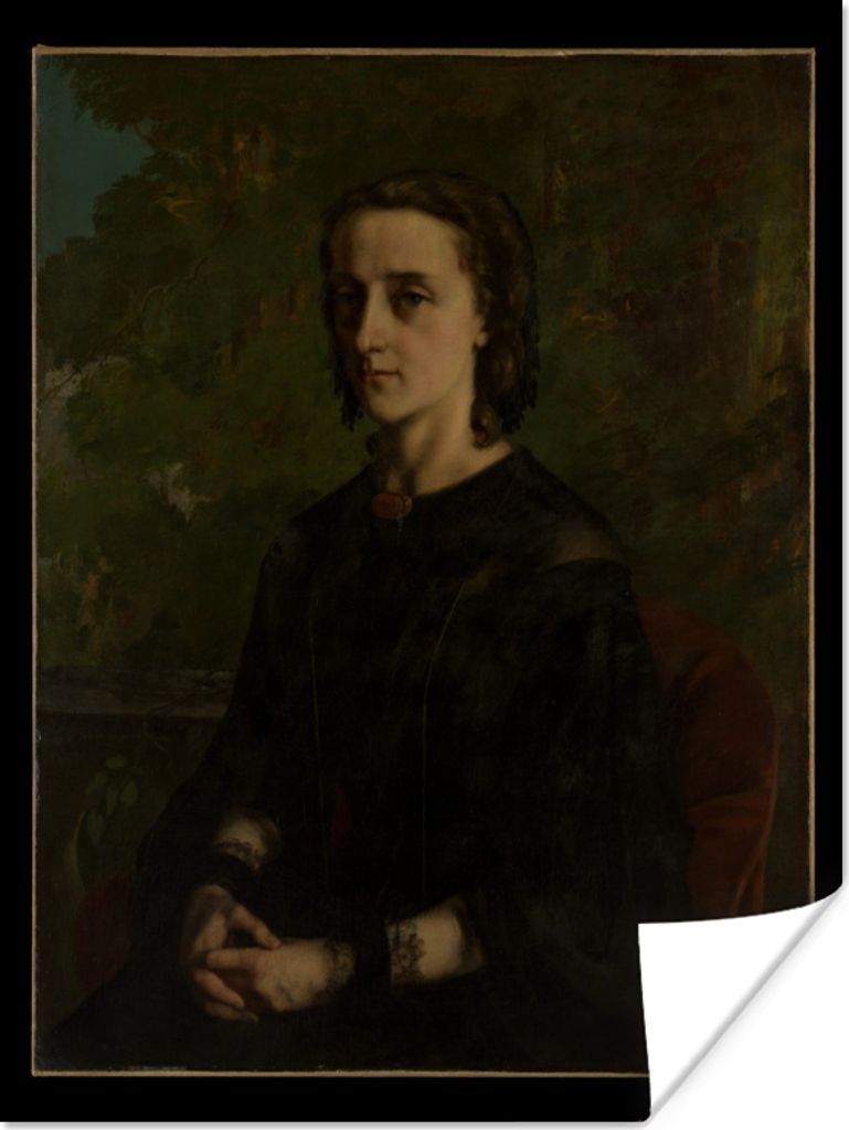 MuchoWow Poster Madame de Brayer - Gemälde von Gustave Courbet 90x120 cm - Wohnzimmer