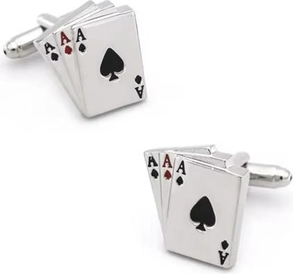 Boutons de manchette pour homme motif cartes As accessoire de luxe chic