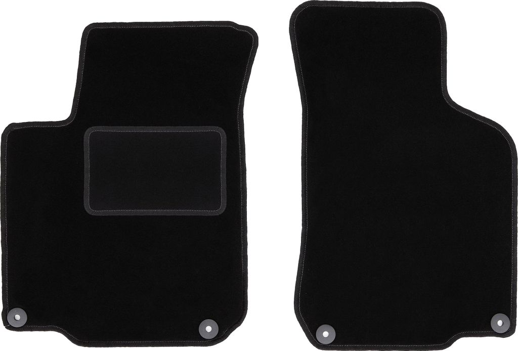 Velours-Fußmatten Vorne passend für Seat Toledo II (Limousine, Bj. 1998-2004) – schwarz, passgenau, mit Befestigungen set 2 Stk. - STANDARD