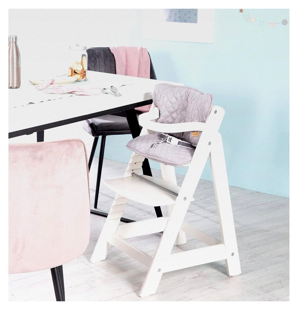 Sitzverkleinerer Style - 2-teiliges Sitzkissen für alle Sit Up Hochstühle - Sitzpolster für Babyhochstühle in Grau