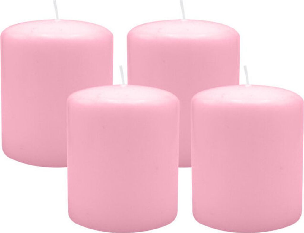 4er Set Adventskranzkerzen Rosa Ø 100 x 120 mm