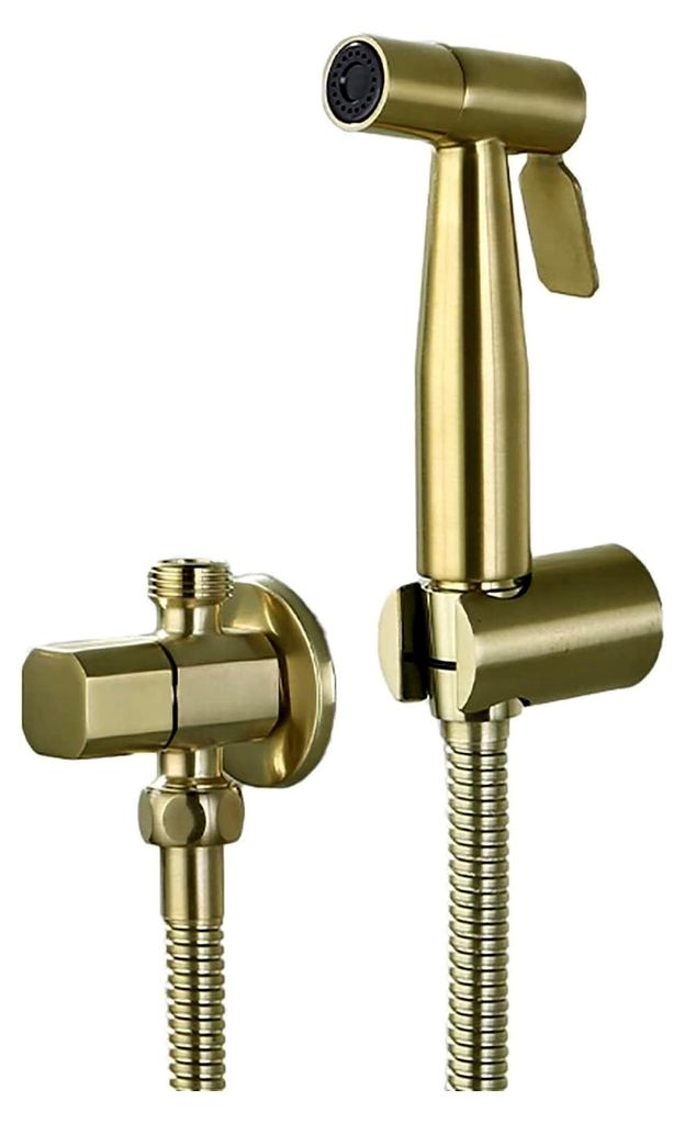 Toilettenspray-Set, Stoffwindel-Sprühset, Messing, Einzel-Kalt-Handsprühgerät, Toilettenset, gebürstetes Gold, Toilettensprühgerät, wandmonti...