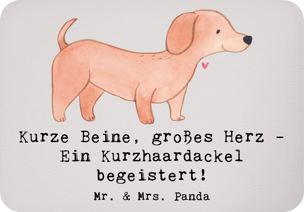 Mr. & Mrs. Panda magnet Kurzhaardackel Herz - Grau Pastell - Geschenk, Dackel, Dackelbegeisterung, Freude mit Dackeln, Kühlschrankmagnet, whiteboa...