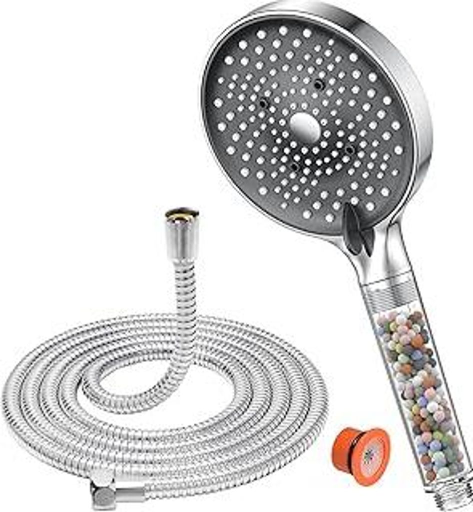 Wassersparender Duschkopf mit Filter, YEAUPE PRO Duschbrause Regendusche mit 6 Strahlarten, Duschkopf mit Schlauch 1,6 M, Duschkopf Groß(?130mm),H...