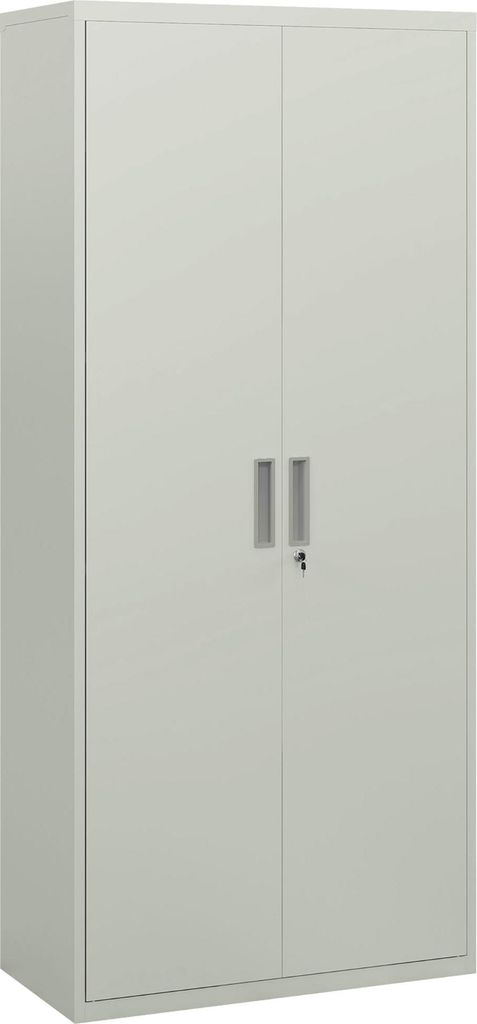 Aktenschrank, Büroschrank, 5 Regale, Metall, 80B x 40T x 180H cm, Weiß
