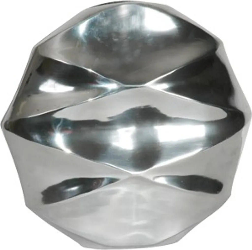Vase de Fleurs Moderne en Métal Argenté 33x33x11cm - Coupe Déco Shine