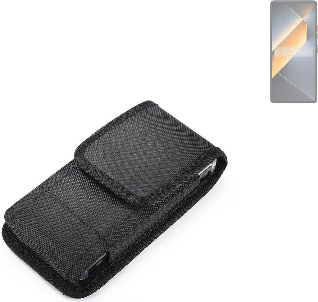 Holster Gürteltasche kompatibel mit Tecno Pova 6 Pro Holster Gürtel Tasche wasserabweisend Handy Hülle Schutz Hülle Outdoor schwarz K-S-Trade