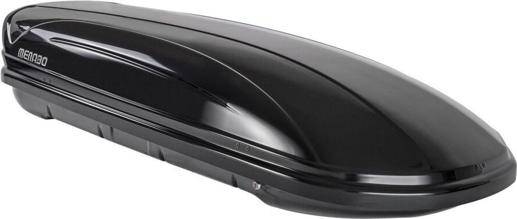 Menabo | Dachbox - Schwarz - 580 L - Schnelle Befestigung - 225x89x36 cm - Tragfähigkeit 75 kg - Diebstahlsicherung
