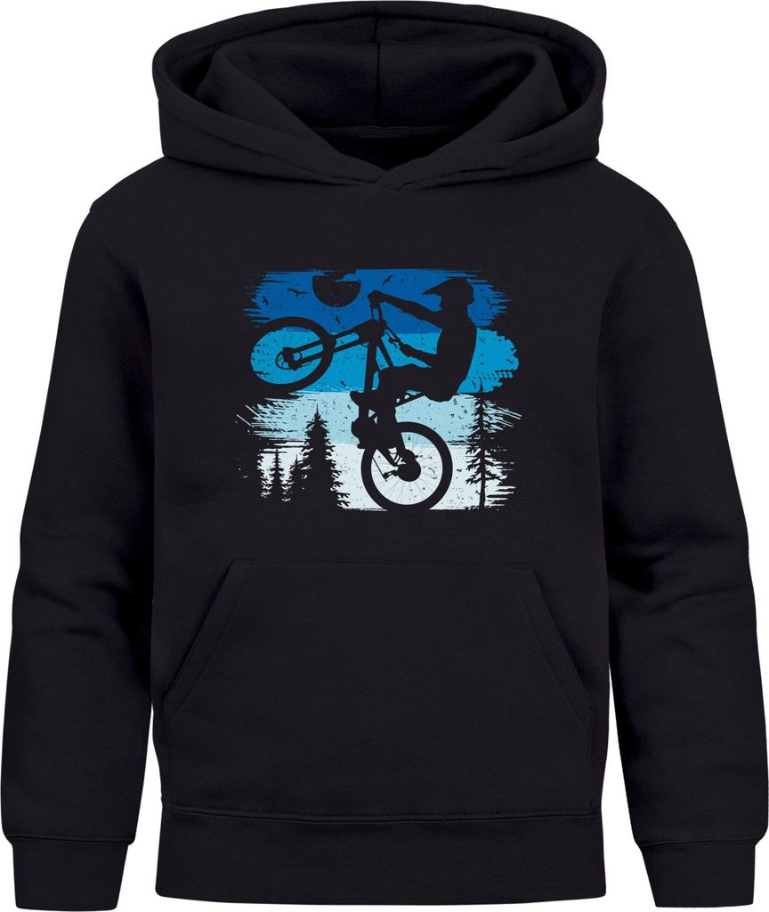 Kinder Hoodie Jungen Mädchen BMX Bike Wheelie Stunt Motiv Fahrradfahrer Geschenk für Jungen Mädchen Moonworks