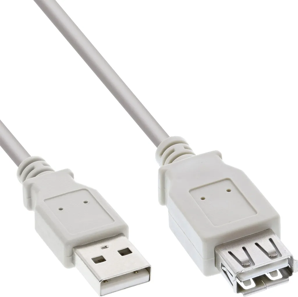 InLine Cavo Prolunga USB 2.0 Beige 3m | Estensione Robusta per PC e Stampanti