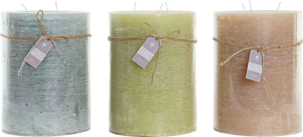 Bougie Vanille en Cire de Qualité DKD Home Decor - Pack de 3 Unités