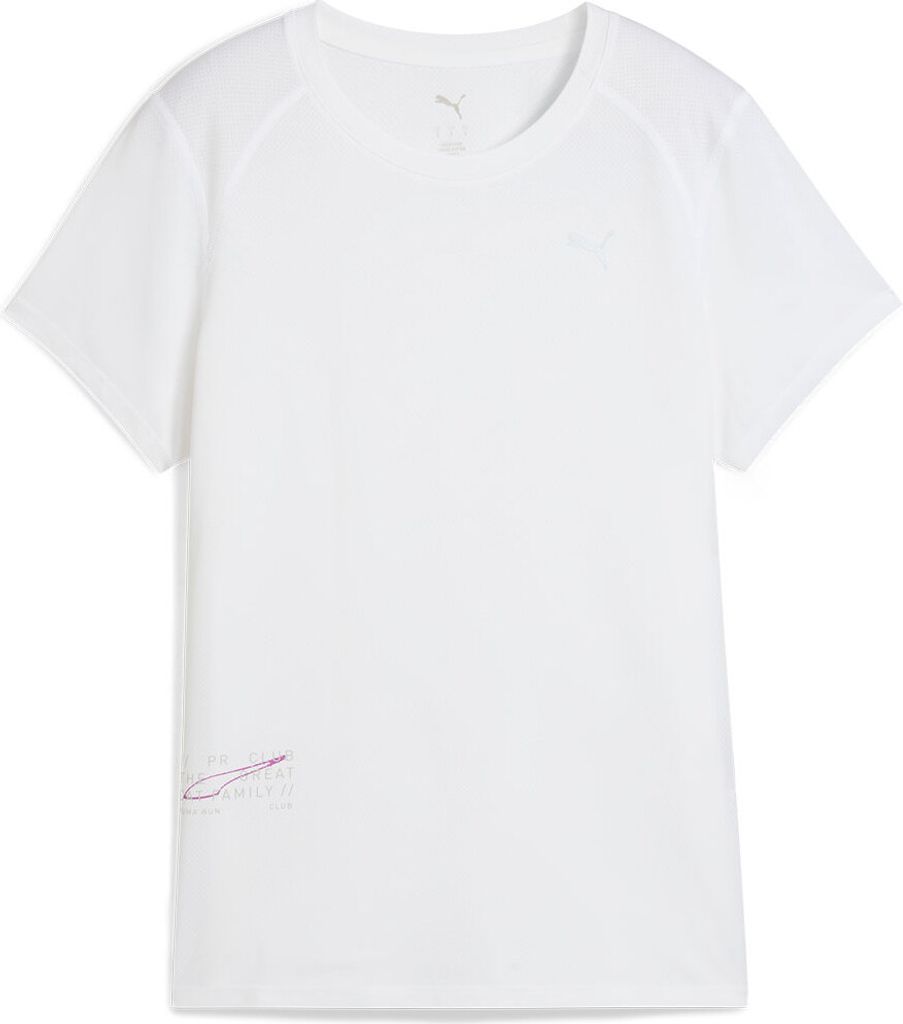 Puma W RUN GRAPHIC MESH TEE - weiss, Größe:XS