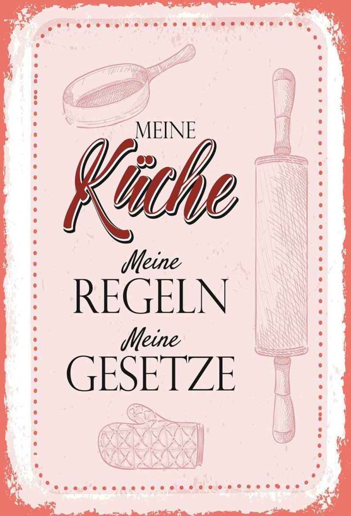 vianmo Holzschild 30x20 cm Meine Küche meine Regeln