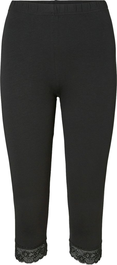 VERO MODA Kurze Leggings Spitzen-Details Hose Größe: XS