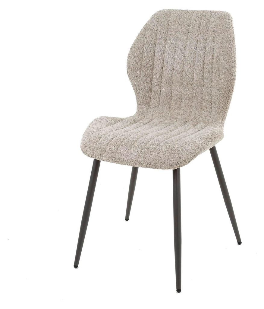 FURNLUX Esszimmerstuhl Linea Beige Und Schwarz 48cm / Hauptfarbe: Beige / Abmessungen: 48 x 86 x 58 cm