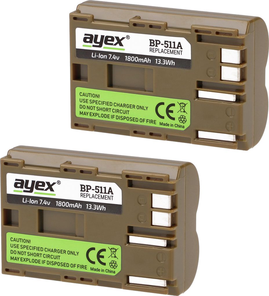 BP-511a Akku 2 Stück zB Canon EOS 10D 30D 50D 5D 300D Powershot G1 G2 G5 G6 Pro 1