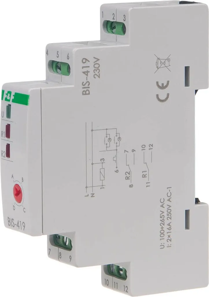 Relais bistable 4 fonctions BIS-419 modulaire à deux contacts secs