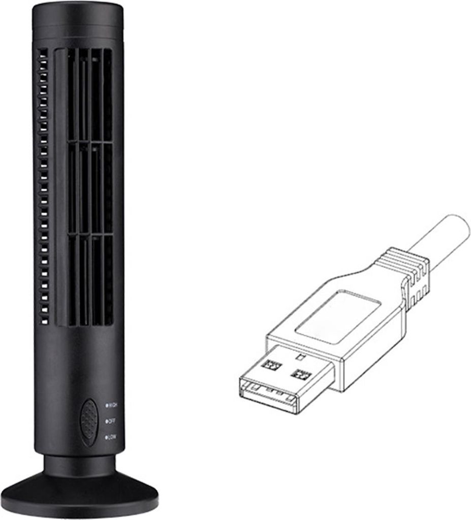 Mini ventilateur de tour USB sans pale 2 vitesses de vent Image du produit 