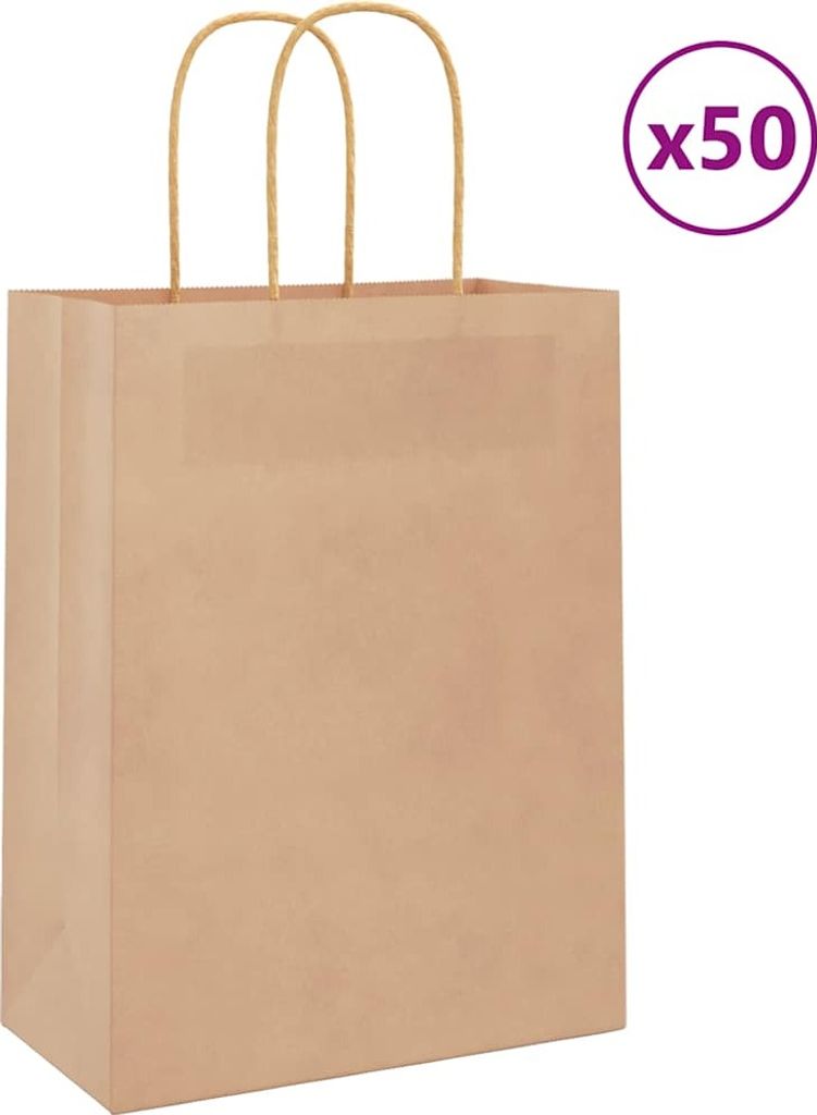 Möbel Papiertragetaschen 50 Stk. mit Henkeln Braun 21x11x28 cm - Papiertüten 4101573
