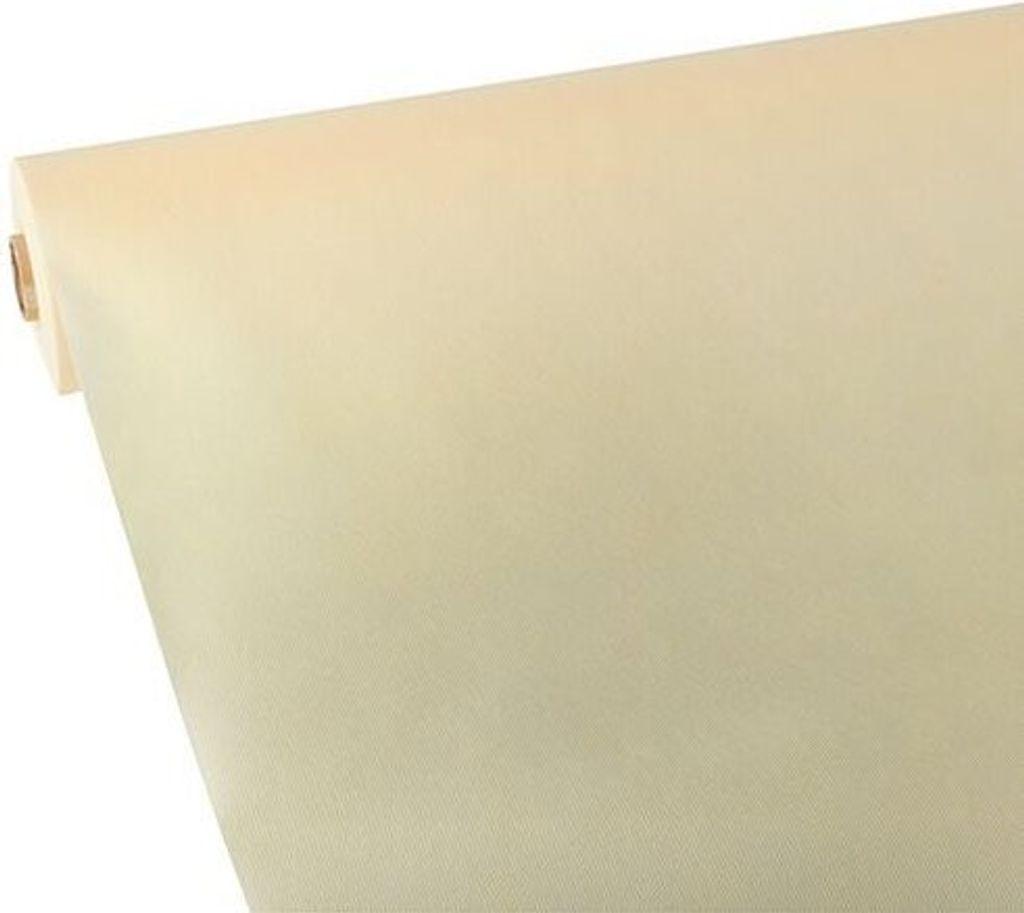Papstar Tischdecke, stoffähnlich, Vlies "soft selection" 25 m x 1,18 m creme, 4 x 1 Rolle