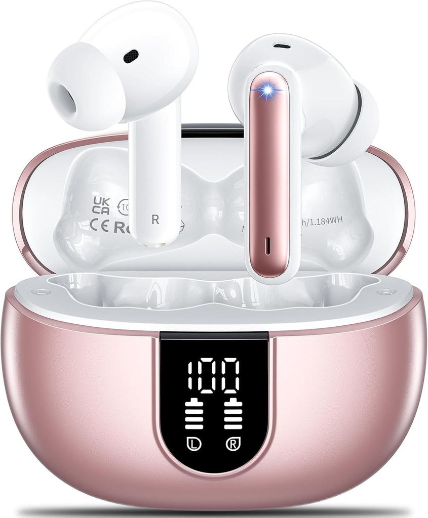 Bluetooth Kopfhörer,Kopfhörer Kabellos Bluetooth 5.3 Sport In-Ear Kopfhörer mit 4X ENC Mikrofonen bass-Stereo & 42h Spielzeit IPX7 wasserdicht k...