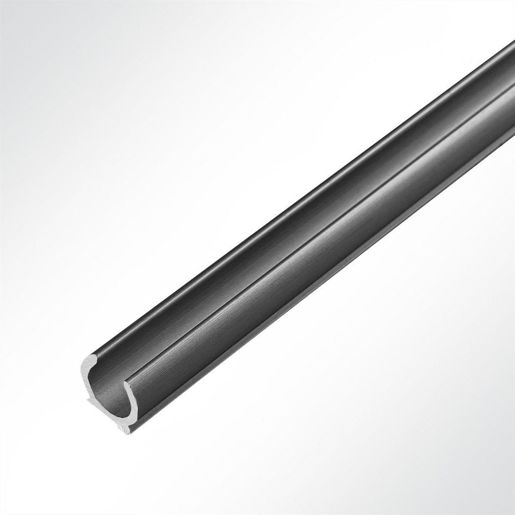 Lysel Kederschiene Kederleiste anthrazit 90° Nut 10mm Öffnungsbreite 3,7mm für Keder 5-9mm L: 2m