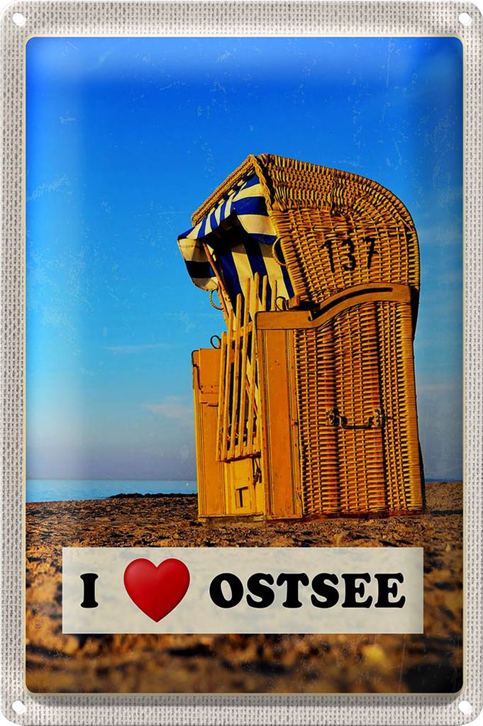 Blechschild Reise 18x12cm Ostsee Deutschland Urlaub