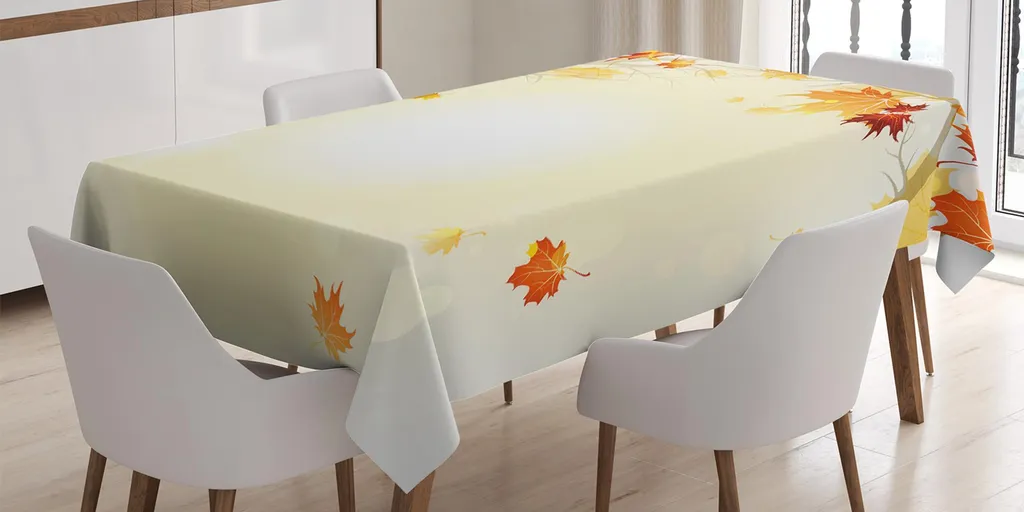 Tovaglia Antimacchia ABAKUHAUS 140x240 - Foglie Autunnali Lavabili
