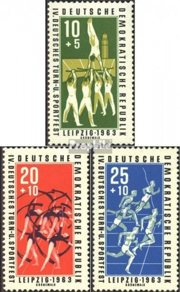 Briefmarken DDR 1963 Mi 963-965 (kompl.Ausgabe) gestempelt Deutsches Turn- und Sportfest