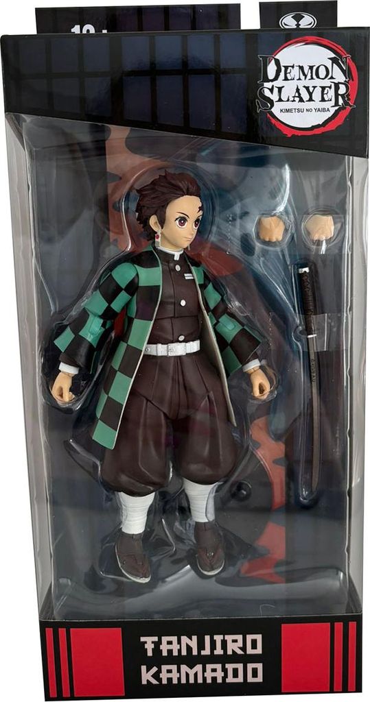 A packaged action figure of Tanjiro Kamado from Demon Slayer.