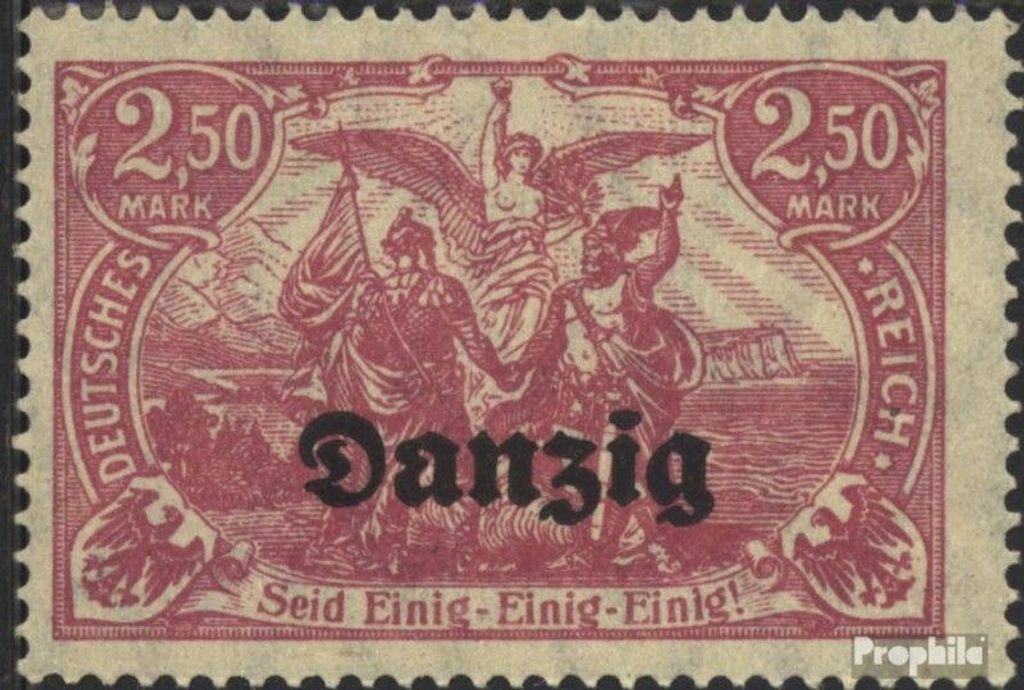 Briefmarken Danzig 1920 Mi 12b Gefälligkeitsentwertung gestempelt Germania-Aufdruck